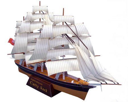 Парусное судно "Cutty Sark" - один из наиболее известных и единственный сохранившийся на данный момент чайный клипер